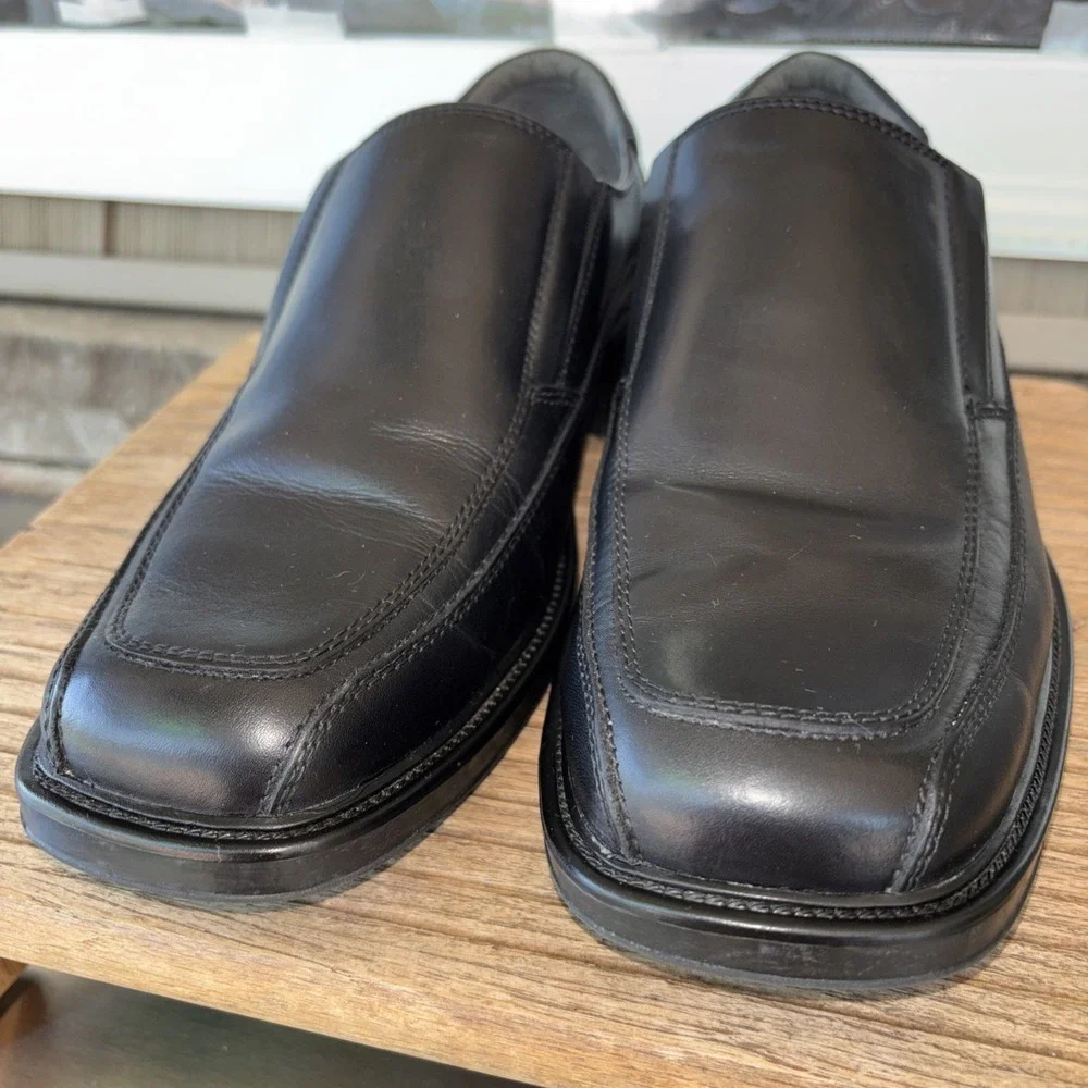 Dockers Refurbished Pro Style All Comfort Black Leather Shoes 090-3184 Men's 9.5
